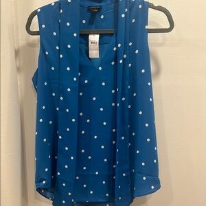 Blue Polka Dot Sleeveless Top